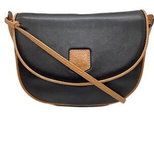 Celine Triomphe Vintage Black Leather Shoulder Bag w/Golden Trim. Comes with COA